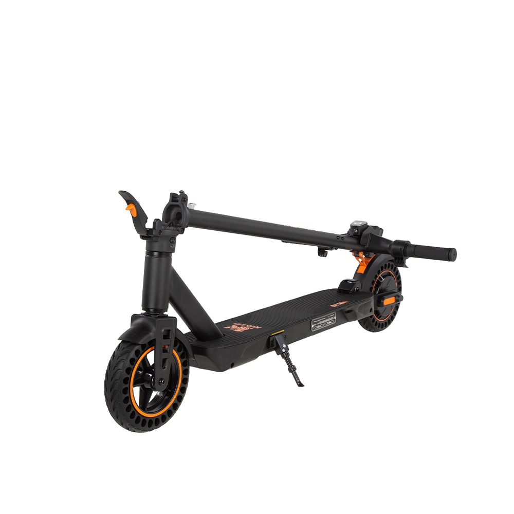KuKirin S1 Max electric scooter folded for transport or storage