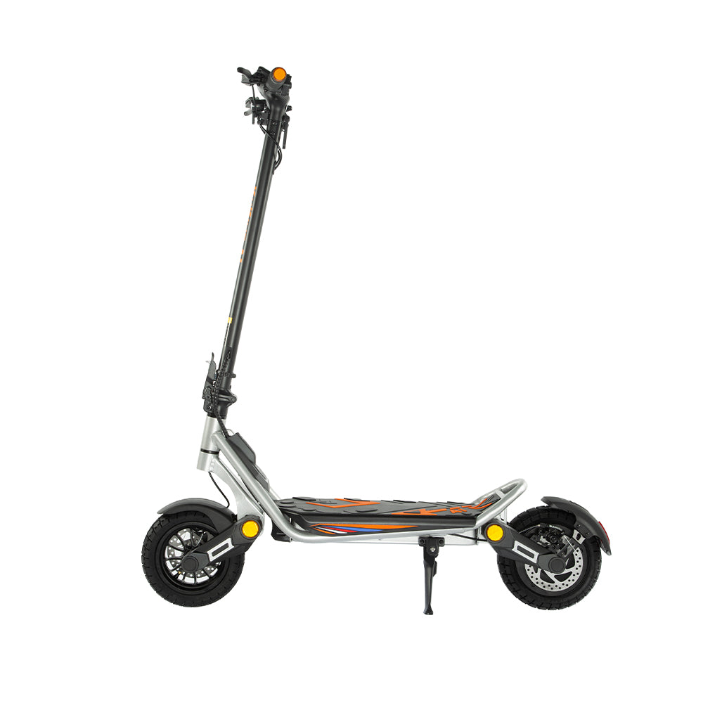Silver KuKirin A1 electric scooter, right side profile