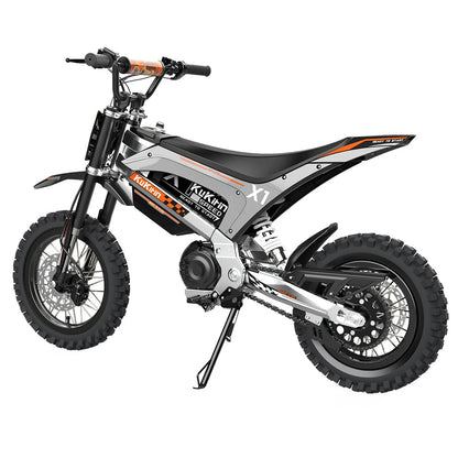 KuKirin X1 electric dirt bike, rear three-quarter view