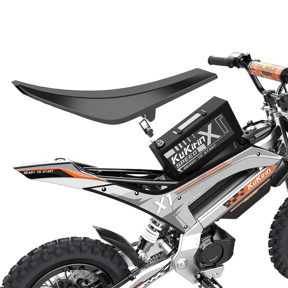 KuKirin X1 removable 48V battery and seat detail