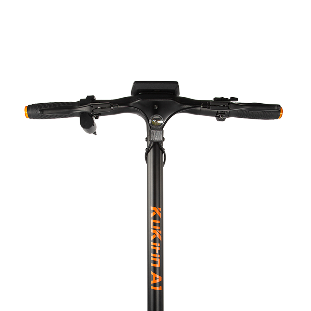 Full side view of the silver KuKirin A1 electric scooter